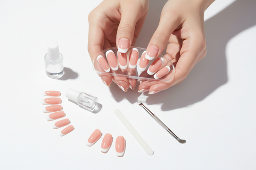French tip press-on nails